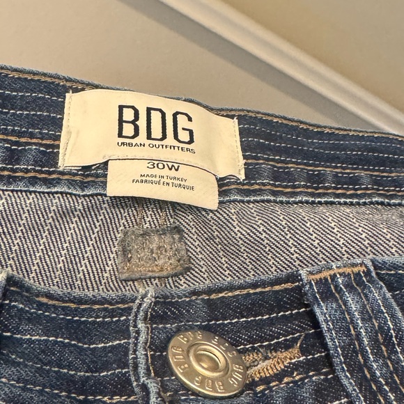BDG stripped wide leg baggy Dark Blue Denim Jeans 30W x 31 grudge - Picture 2 of 6